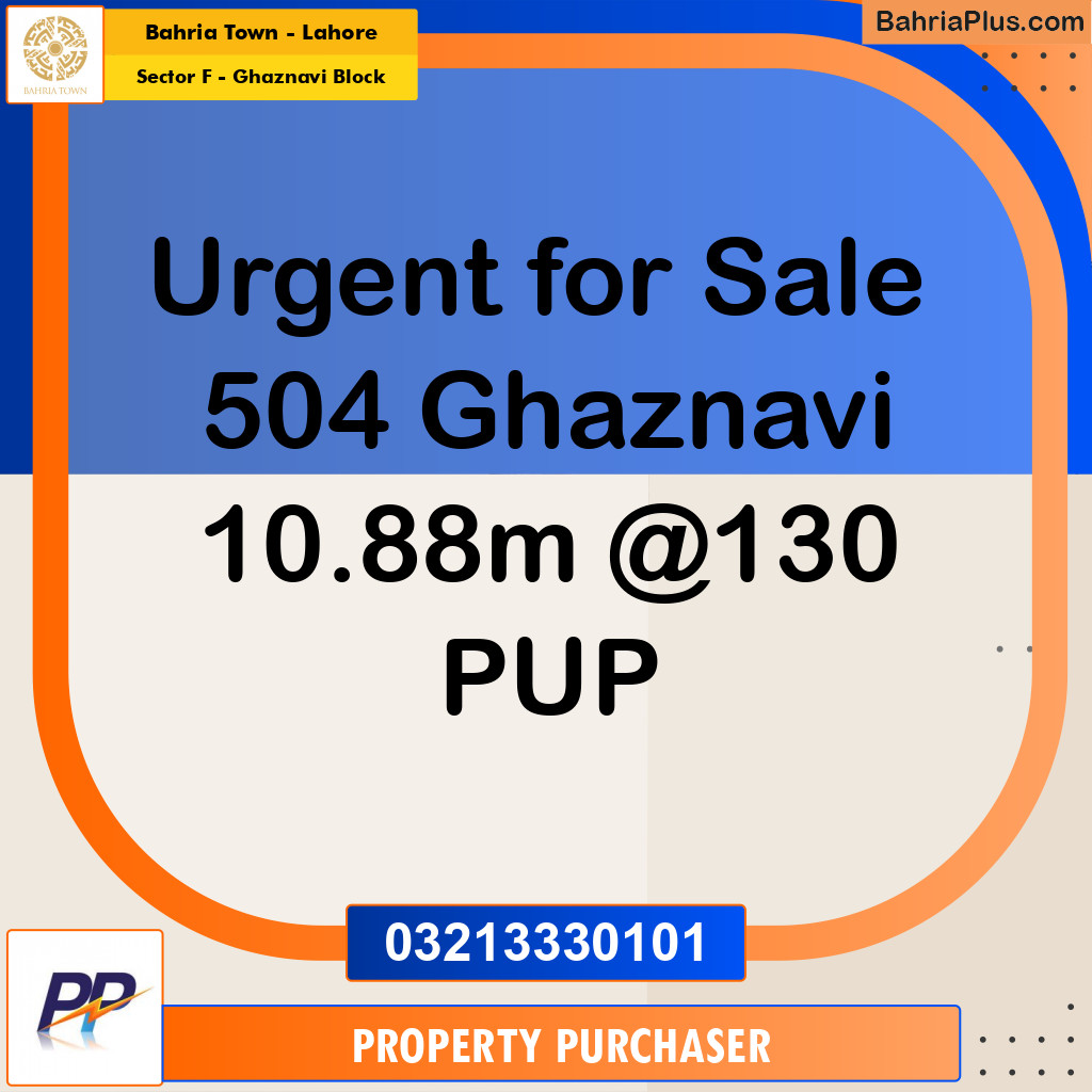 11 Marla Residential Plot for Sale in Sector F - Ghaznavi Block -  Bahria Town, Lahore - (BP-351412)