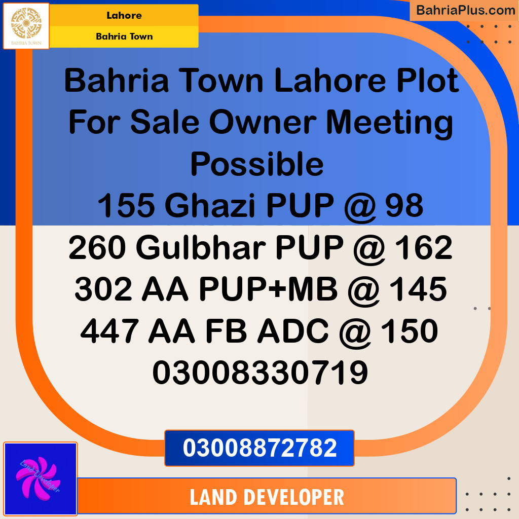 Residential Plot for Sale in Bahria Town, Lahore - (BP-351457)