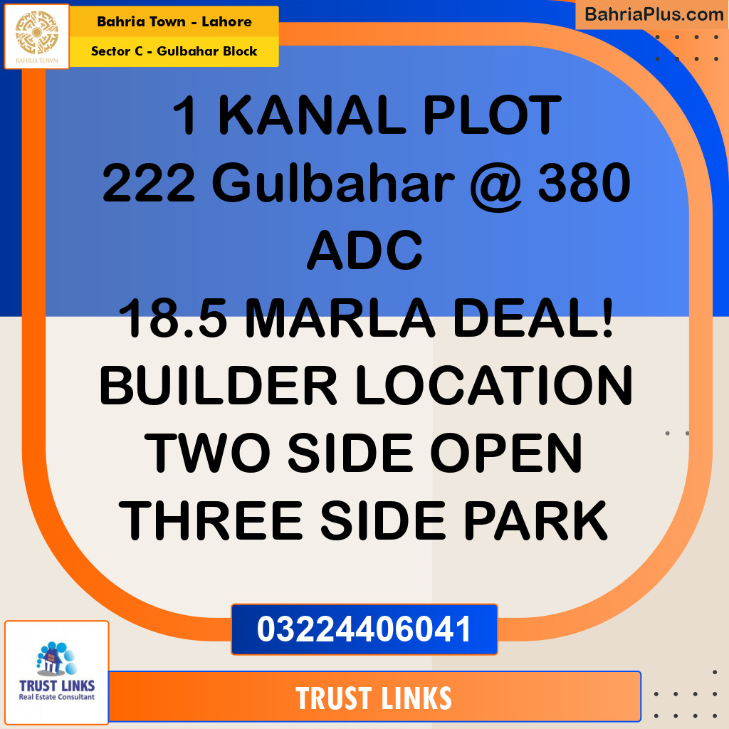 1 Kanal Residential Plot for Sale in Sector C - Gulbahar Block -  Bahria Town, Lahore - (BP-351475)