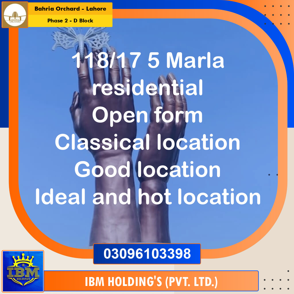 5 Marla Residential Plot for Sale in Phase 2 - D Block -  Bahria Orchard, Lahore - (BP-351480)