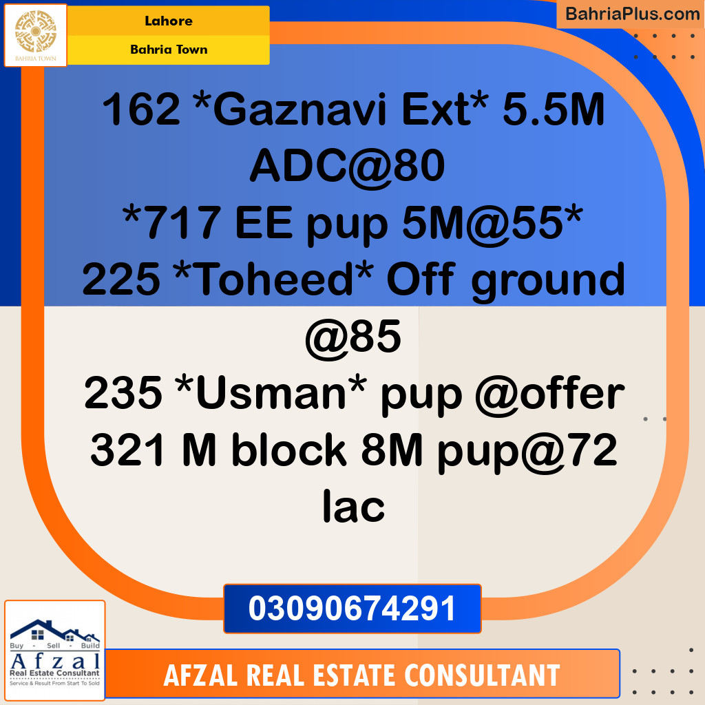Residential Plot for Sale in Bahria Town, Lahore - (BP-351507)