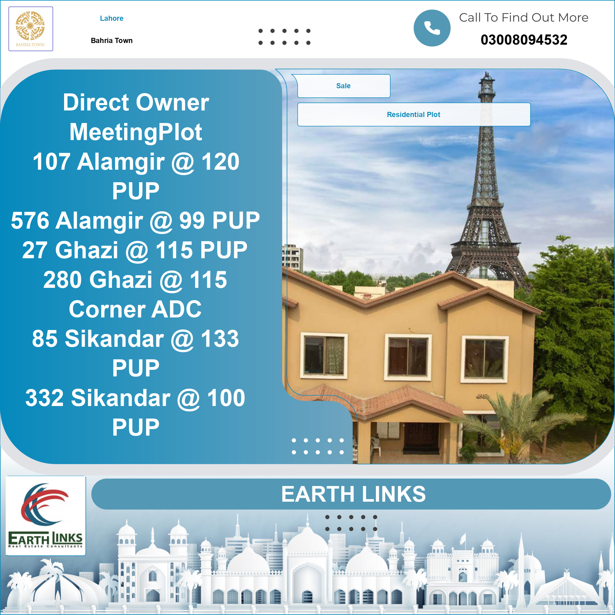 10 Marla Residential Plot for Sale in Bahria Town, Lahore - (BP-351625)