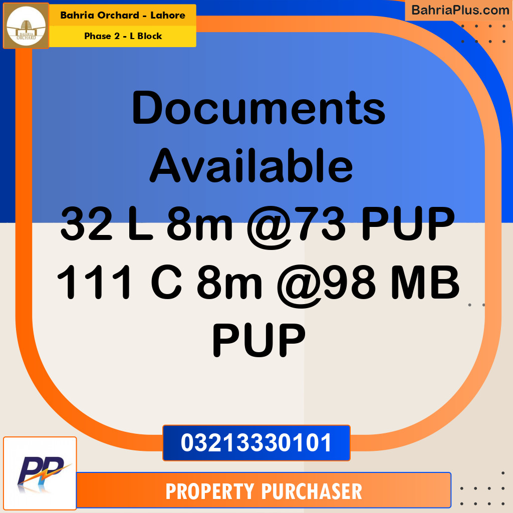 8 Marla Residential Plot for Sale in Phase 2 - L Block -  Bahria Orchard, Lahore - (BP-351645)