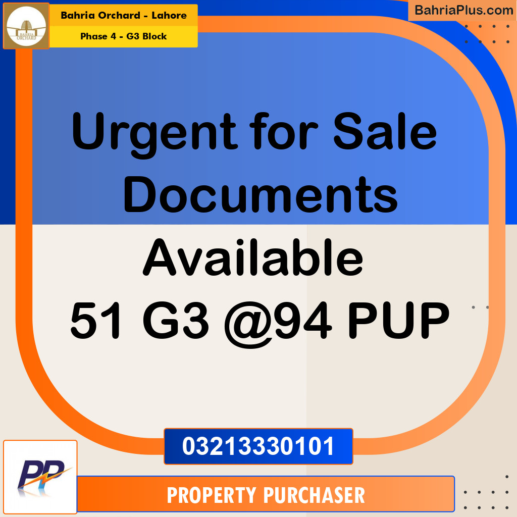 10 Marla Residential Plot for Sale in Phase 4 - G3 Block -  Bahria Orchard, Lahore - (BP-351646)