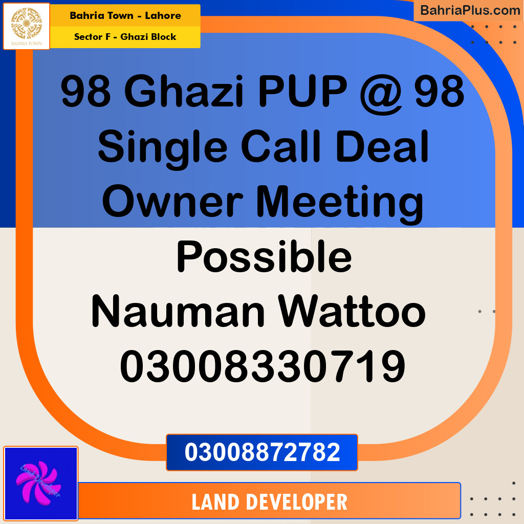 10 Marla Residential Plot for Sale in Sector F - Ghazi Block -  Bahria Town, Lahore - (BP-351704)