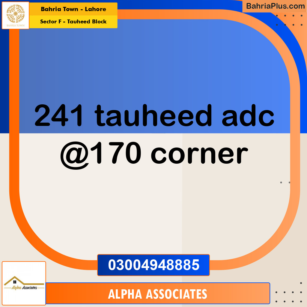 Residential Plot for Sale in Sector F - Tauheed Block -  Bahria Town, Lahore - (BP-351729)