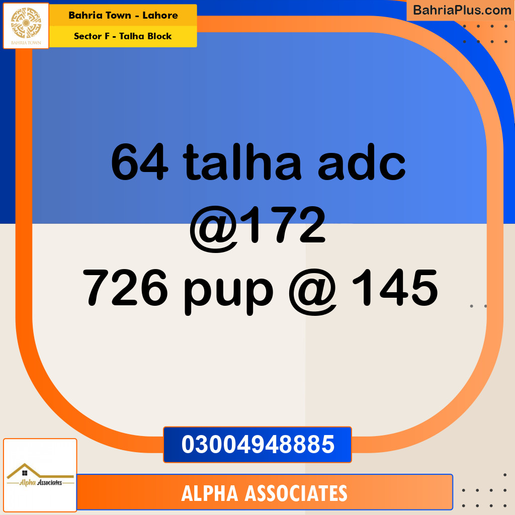 Residential Plot for Sale in Sector F - Talha Block -  Bahria Town, Lahore - (BP-351730)