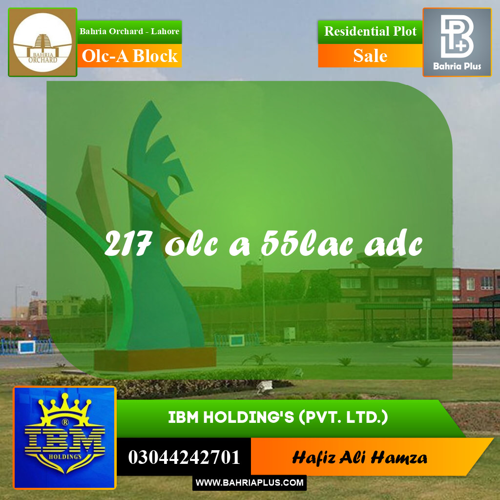 5 Marla Residential Plot for Sale in OLC-A Block -  Bahria Orchard, Lahore - (BP-351765)