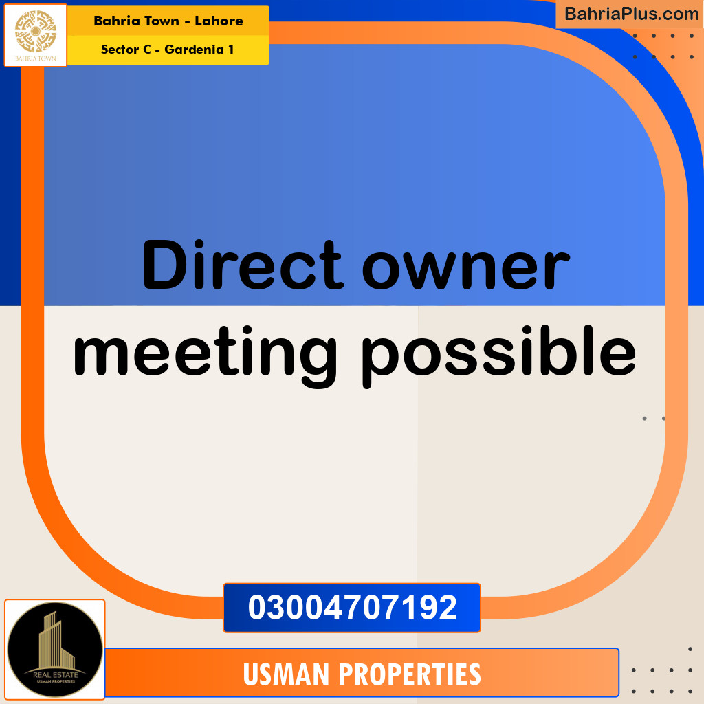 6 Marla Residential Plot for Sale in Sector C - Gardenia 1 -  Bahria Town, Lahore - (BP-351771)