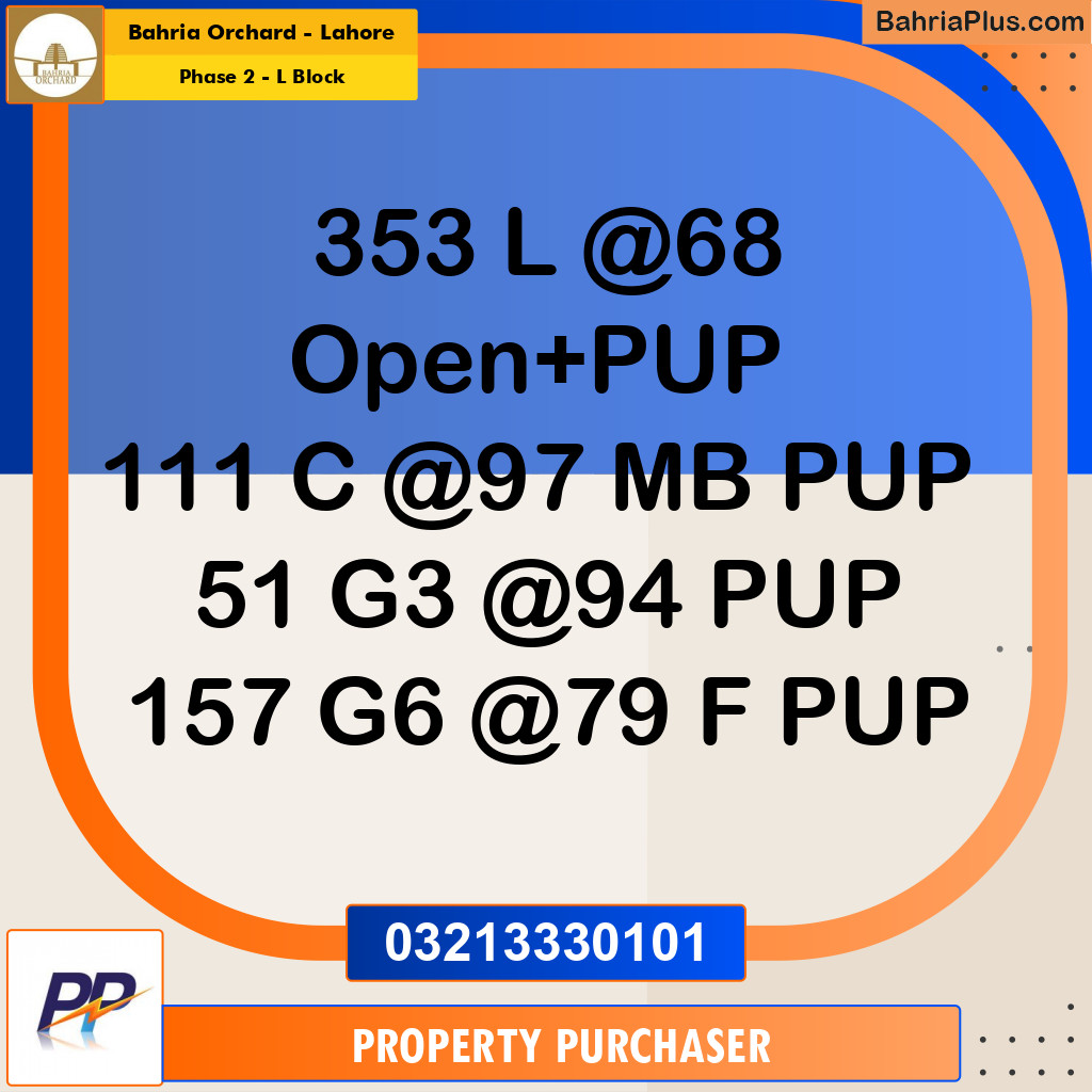 5 Marla Residential Plot for Sale in Phase 2 - L Block -  Bahria Orchard, Lahore - (BP-351776)