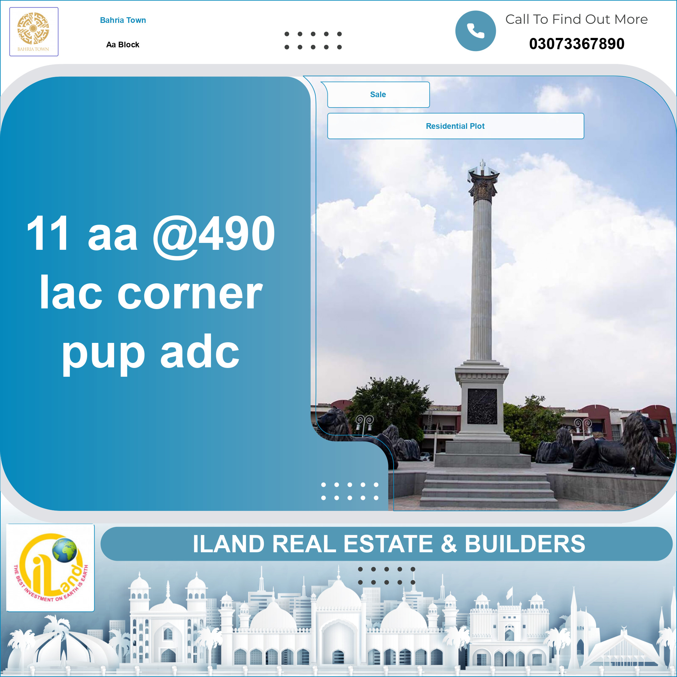 5 Marla Residential Plot for Sale in Sector D - AA Block -  Bahria Town, Lahore - (BP-351797)