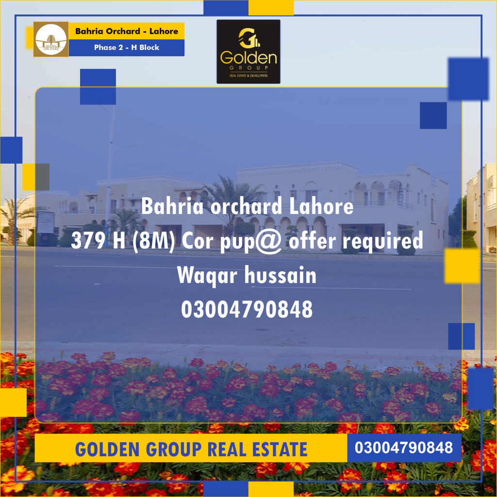 8 Marla Residential Plot for Sale in Phase 2 - H Block -  Bahria Orchard, Lahore - (BP-351814)