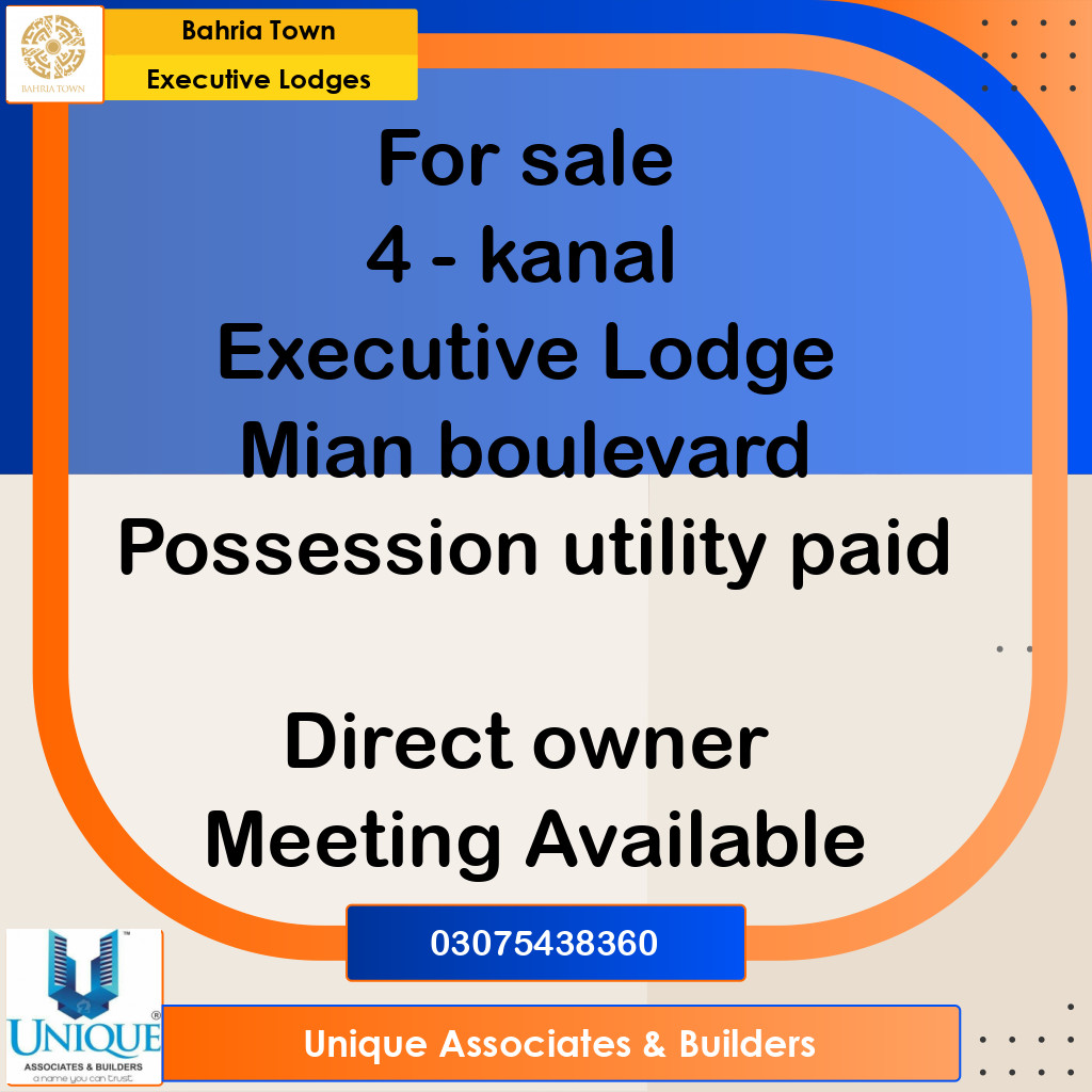 4 Kanal Residential Plot for Sale in Executive Lodges -  Bahria Town, Lahore - (BP-351867)