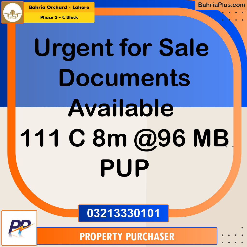 8 Marla Residential Plot for Sale in Phase 2 - C Block -  Bahria Orchard, Lahore - (BP-351890)