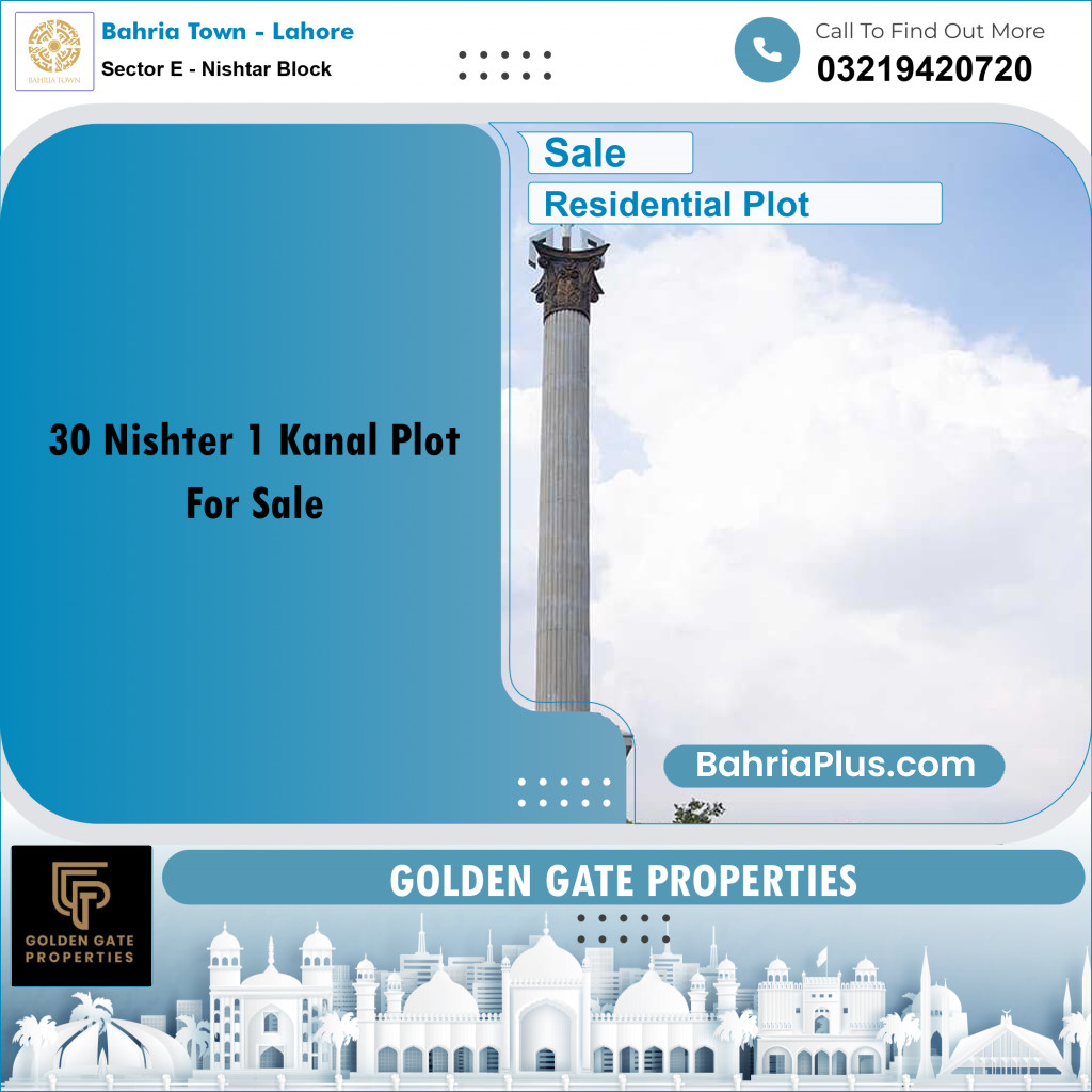 1 Kanal Residential Plot for Sale in Sector E - Nishtar Block -  Bahria Town, Lahore - (BP-351896)