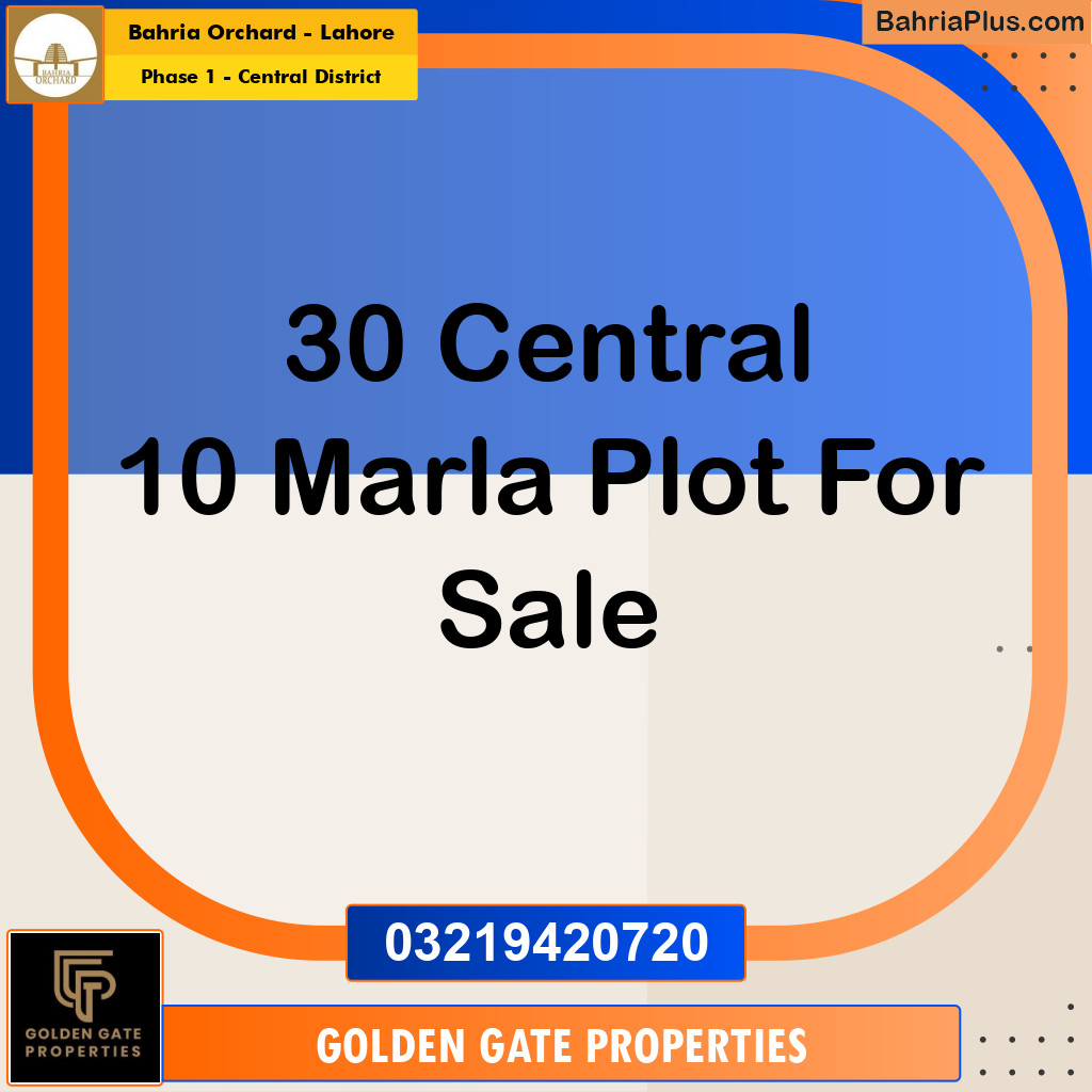 10 Marla Residential Plot for Sale in Phase 1 - Central District -  Bahria Orchard, Lahore - (BP-351903)