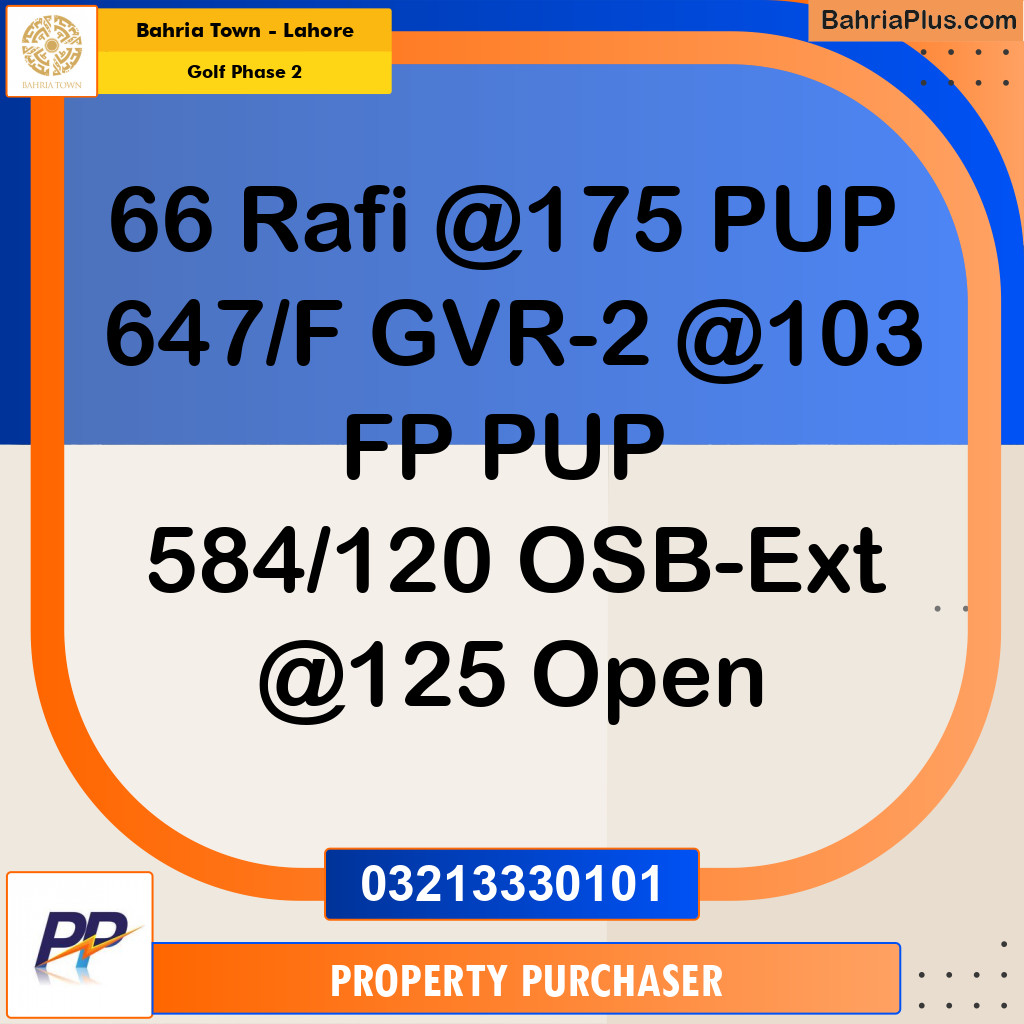 10 Marla Residential Plot for Sale in Golf Phase 2 -  Bahria Town, Lahore - (BP-351915)