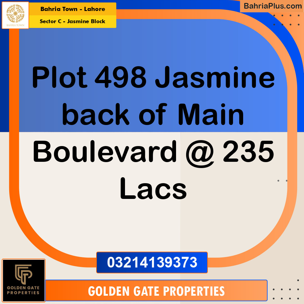 10 Marla Residential Plot for Sale in Sector C - Jasmine Block -  Bahria Town, Lahore - (BP-351982)