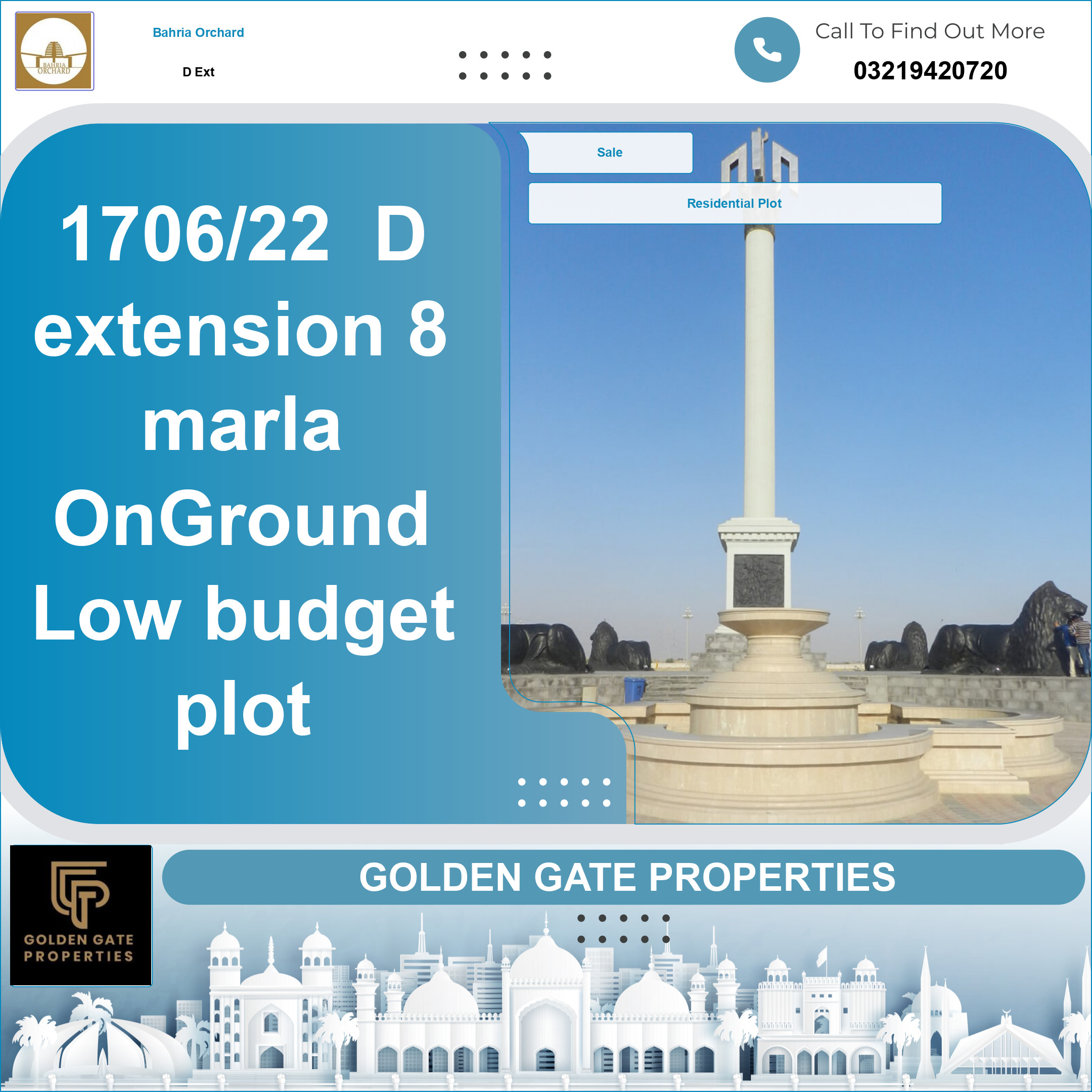 8 Marla Residential Plot for Sale in Phase 2 - D Ext -  Bahria Orchard, Lahore - (BP-351989)