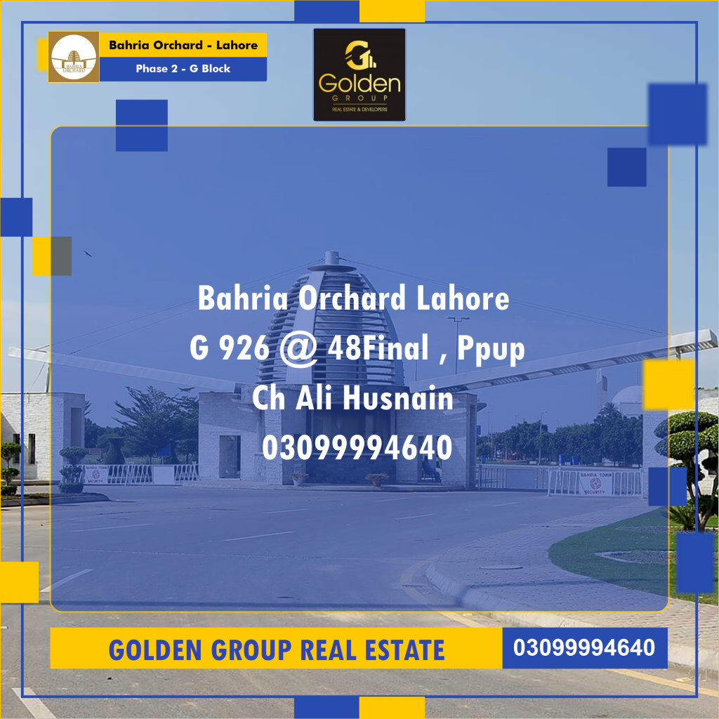 5 Marla Residential Plot for Sale in Phase 2 - G Block -  Bahria Orchard, Lahore - (BP-352079)