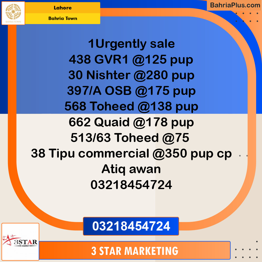 Residential Plot for Sale in Bahria Town, Lahore - (BP-352102)