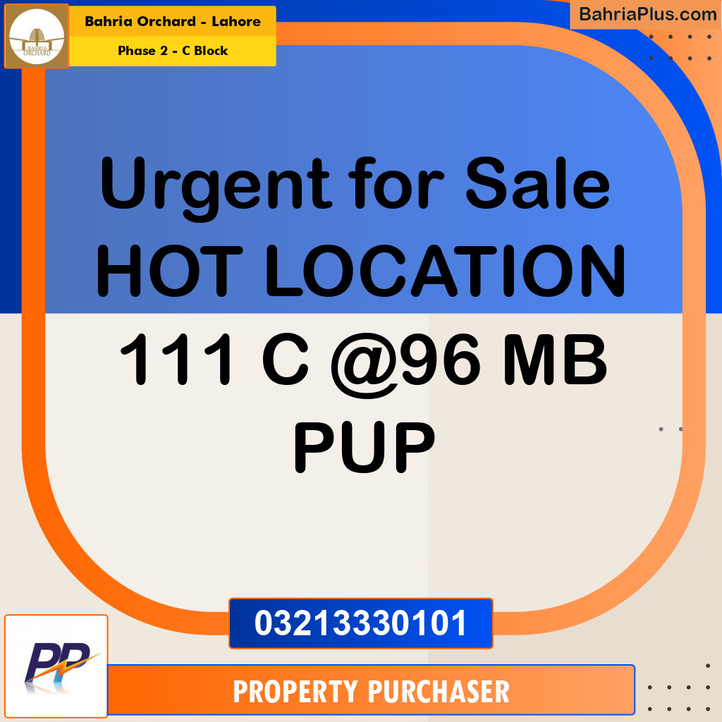 8 Marla Residential Plot for Sale in Phase 2 - C Block -  Bahria Orchard, Lahore - (BP-352146)