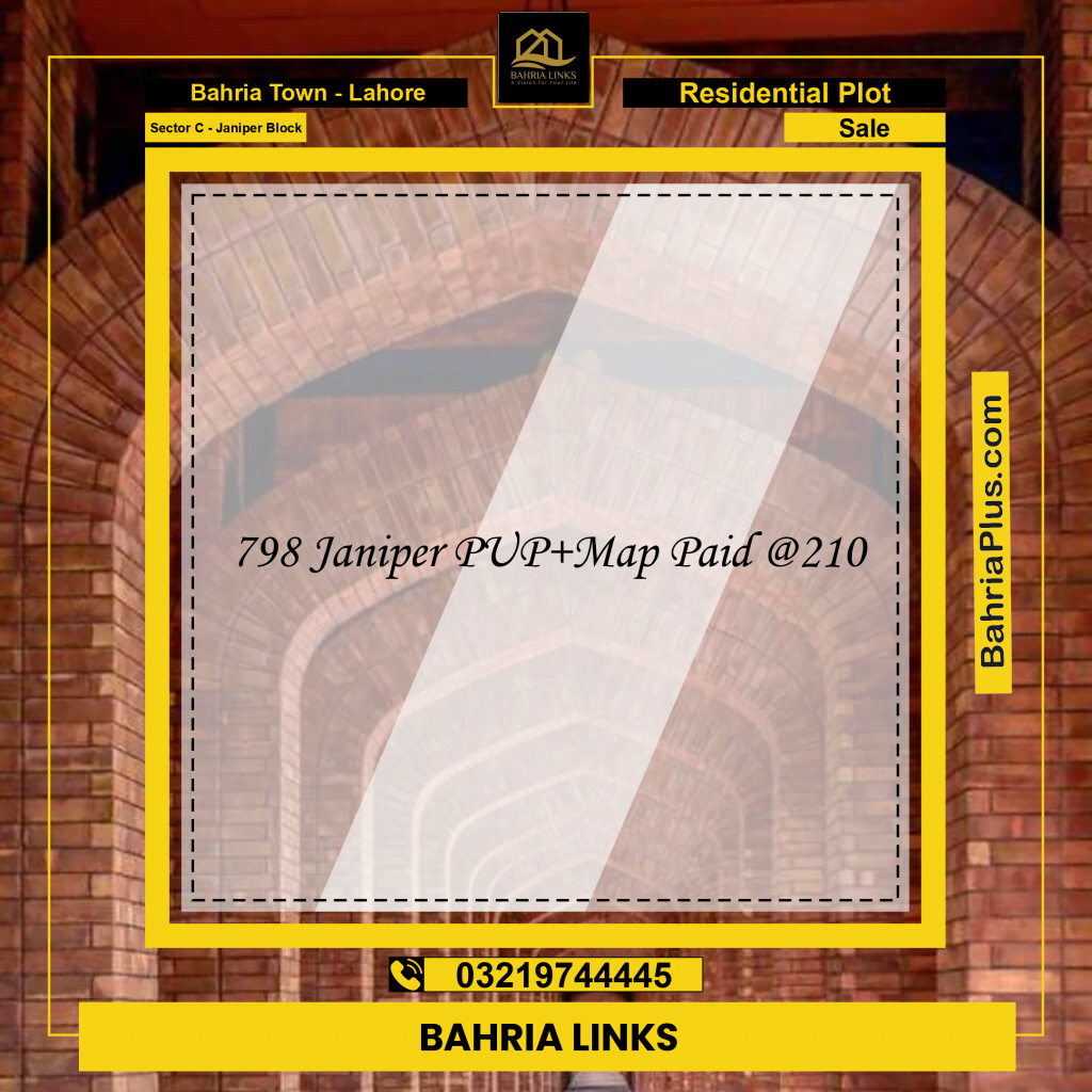 10 Marla Residential Plot for Sale in Sector C - Janiper Block -  Bahria Town, Lahore - (BP-352180)