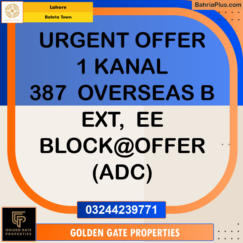 1 Kanal Residential Plot for Sale in Bahria Town, Lahore - (BP-352220)