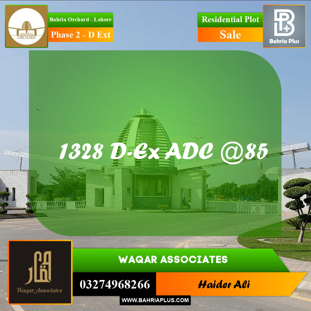 8 Marla Residential Plot for Sale in Phase 2 - D Ext -  Bahria Orchard, Lahore - (BP-352223)