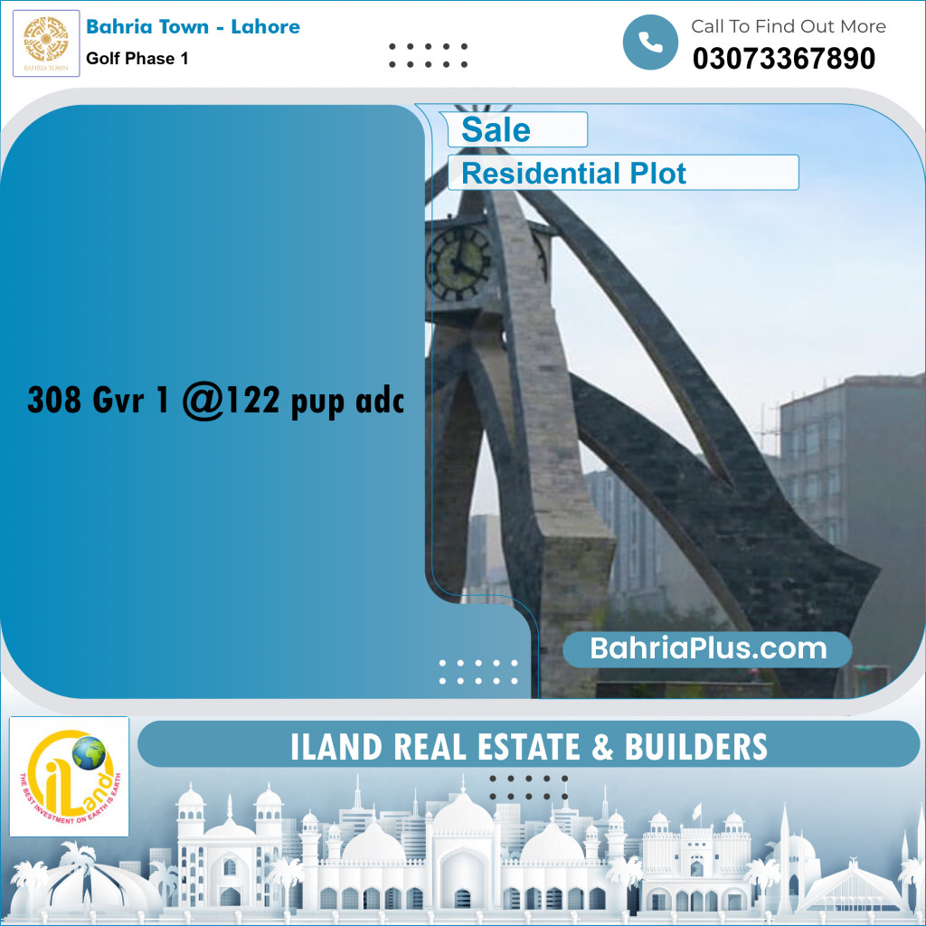10 Marla Residential Plot for Sale in Golf Phase 1 -  Bahria Town, Lahore - (BP-352261)