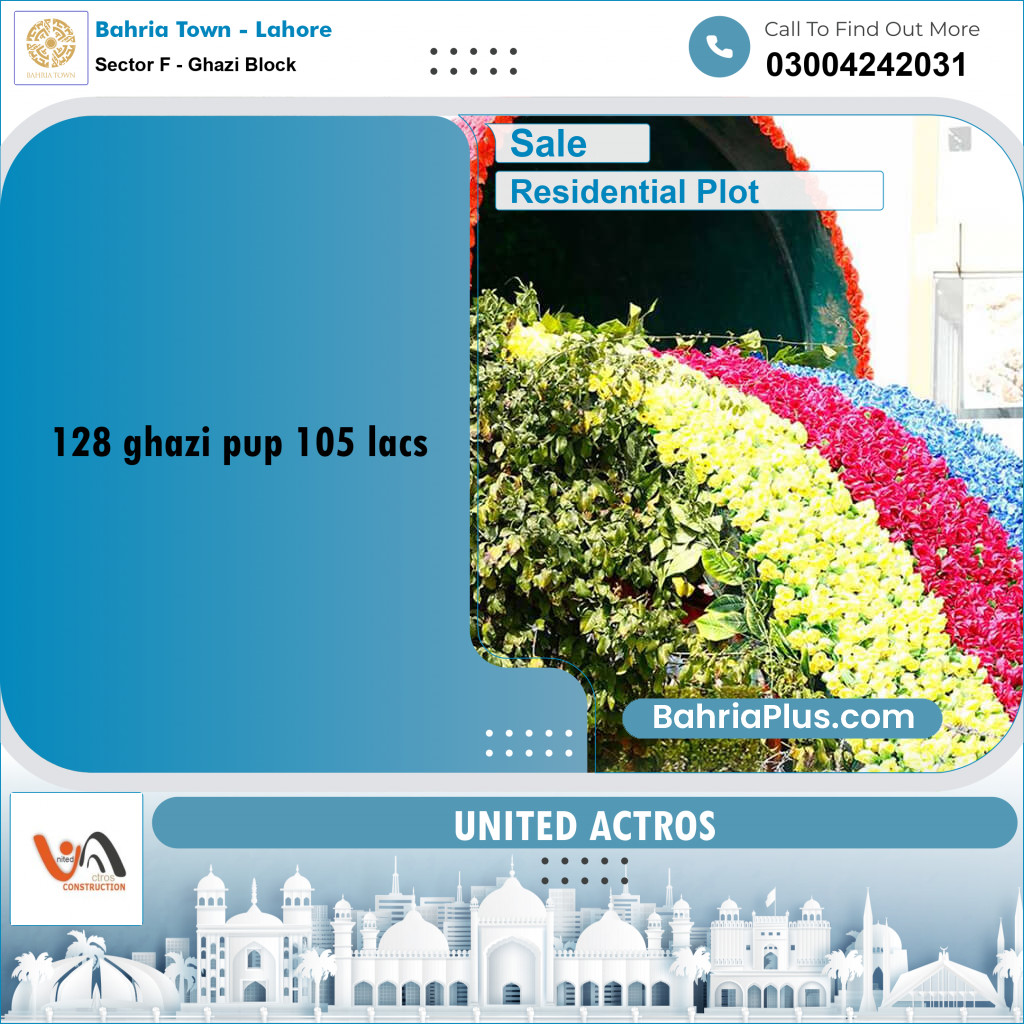 10 Marla Residential Plot for Sale in Sector F - Ghazi Block -  Bahria Town, Lahore - (BP-352308)