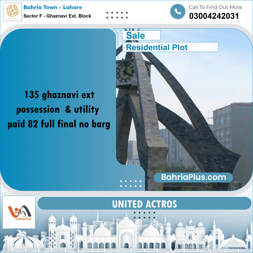 5 Marla Residential Plot for Sale in Sector F - Ghaznavi Ext. Block -  Bahria Town, Lahore - (BP-352311)