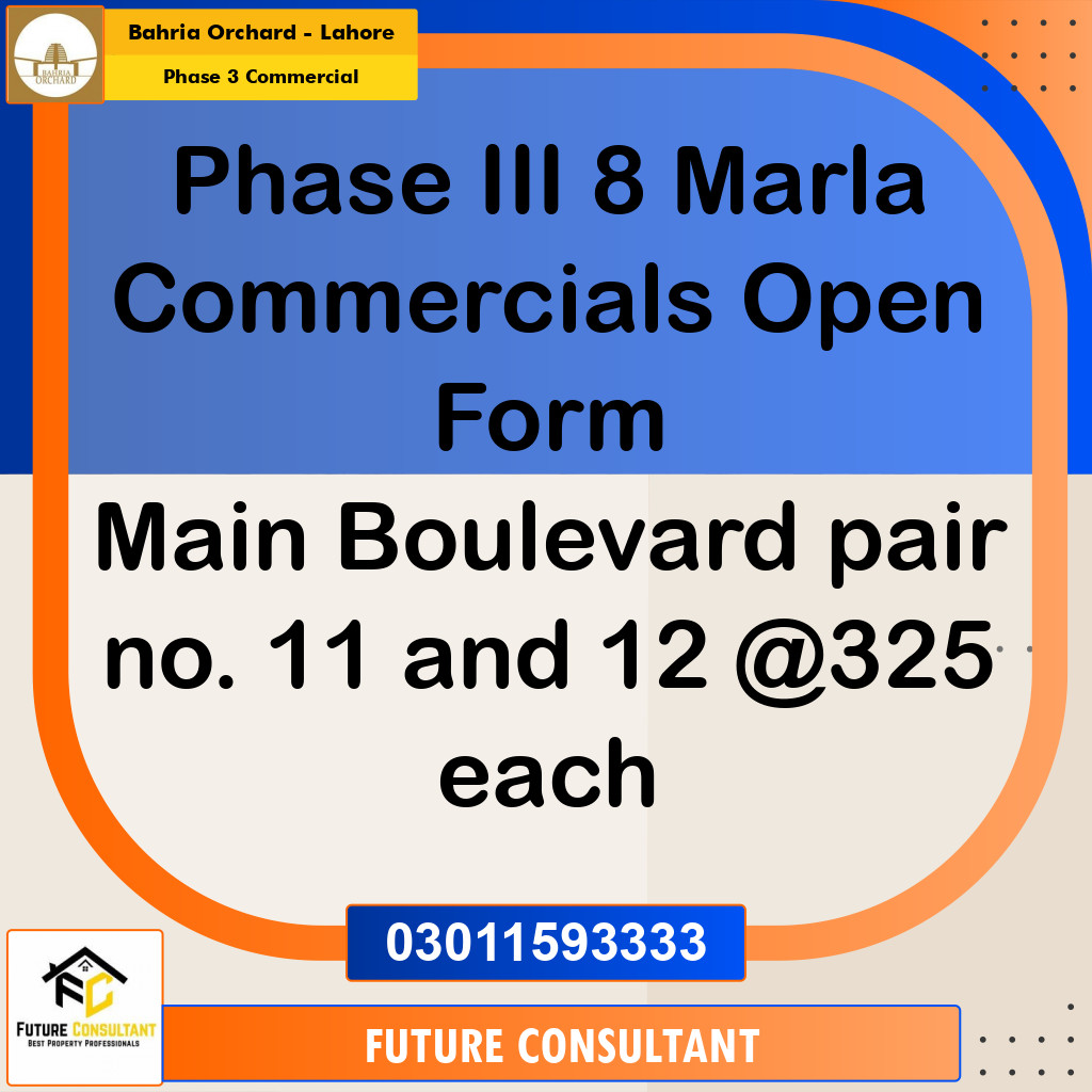 8 Marla Residential Plot for Sale in Phase 3 Commercial -  Bahria Orchard, Lahore - (BP-352339)