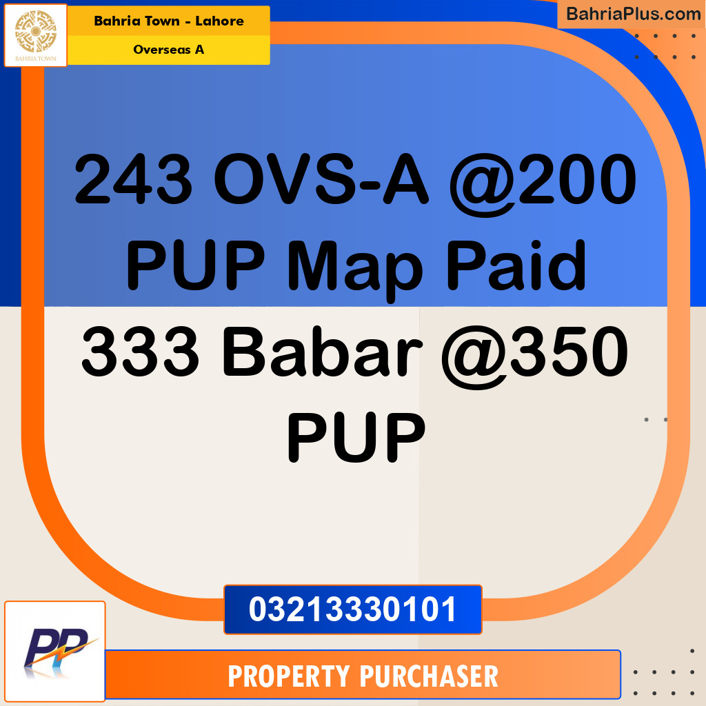 10 Marla Residential Plot for Sale in Overseas A -  Bahria Town, Lahore - (BP-352342)