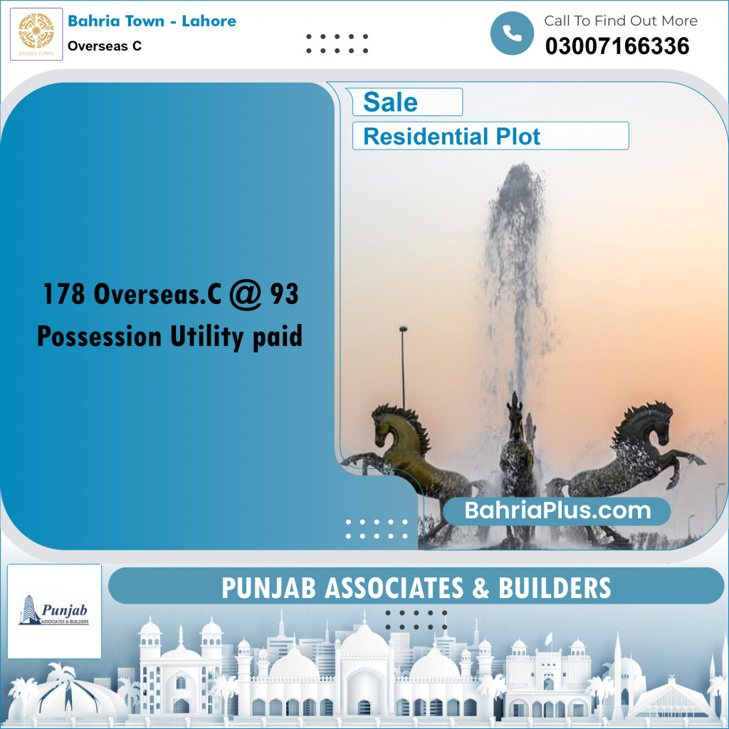 Residential Plot for Sale in Overseas C -  Bahria Town, Lahore - (BP-352350)