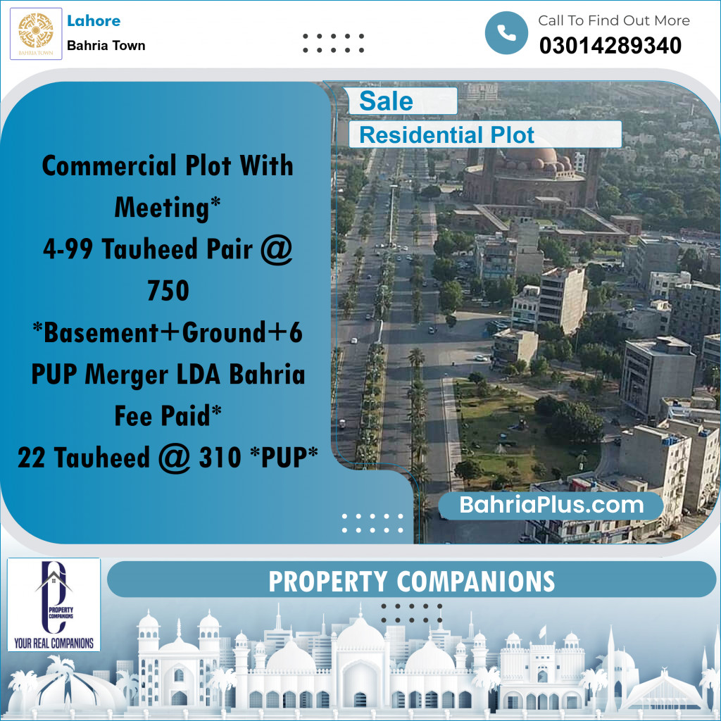 Residential Plot for Sale in Bahria Town, Lahore - (BP-352377)
