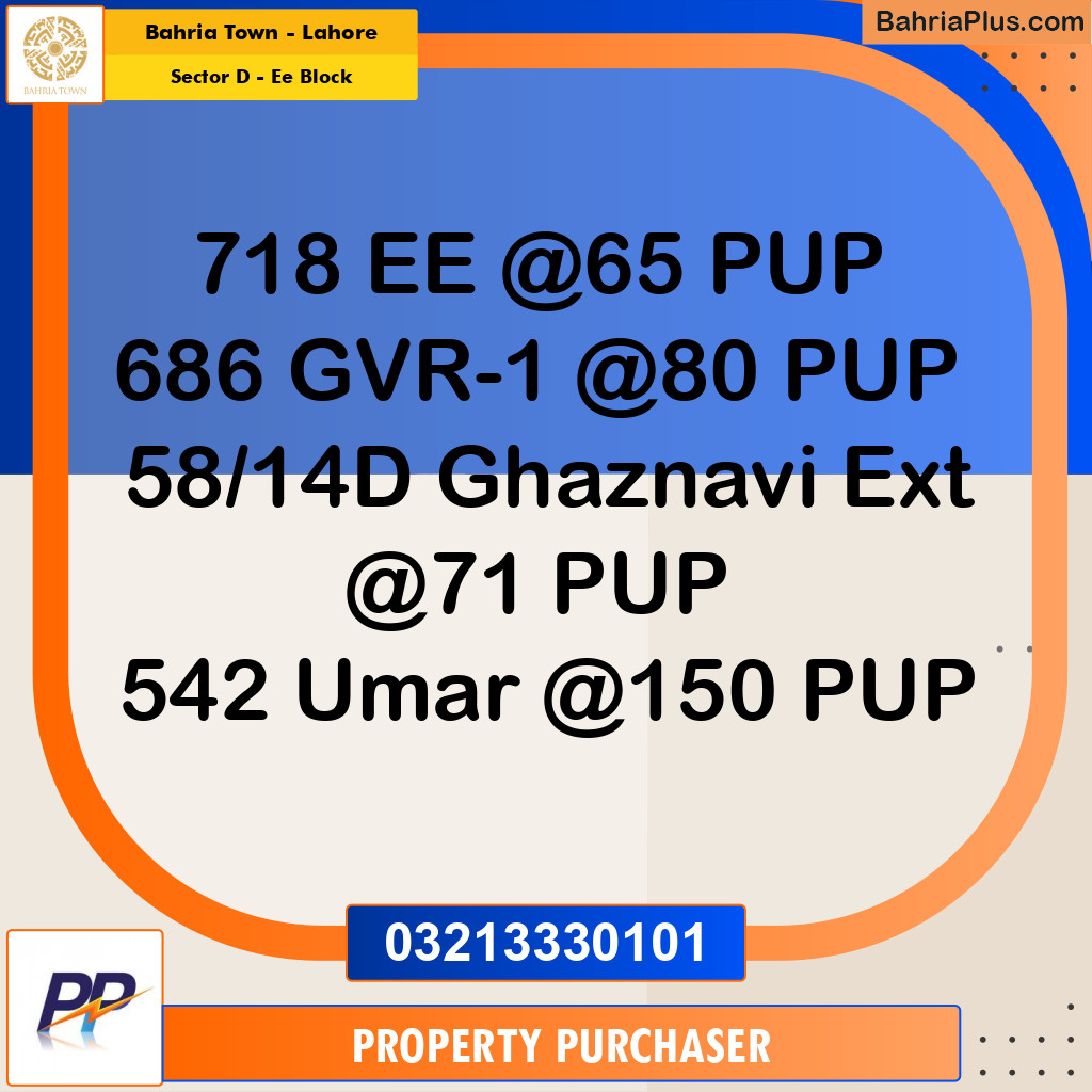 5 Marla Residential Plot for Sale in Sector D - EE Block -  Bahria Town, Lahore - (BP-352454)