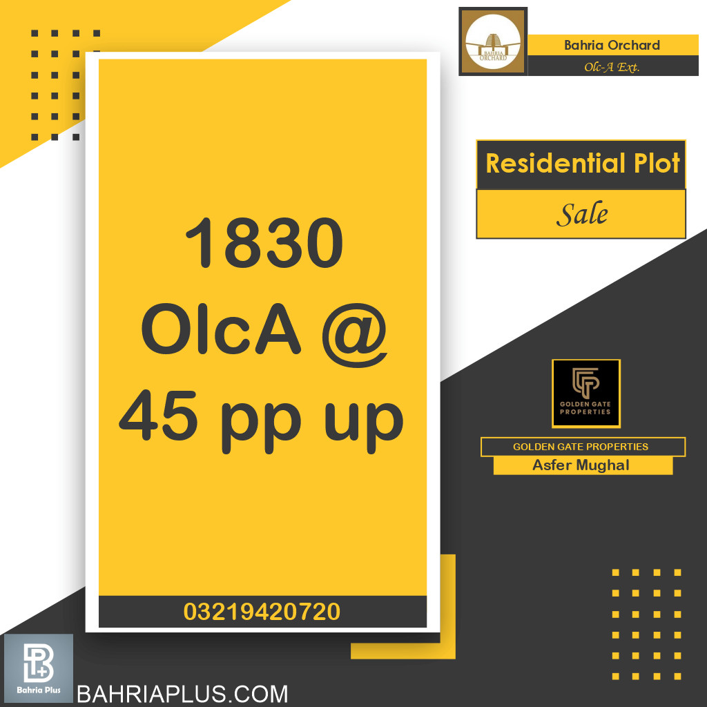 5 Marla Residential Plot for Sale in OLC-A Ext. Block -  Bahria Orchard, Lahore - (BP-352478)