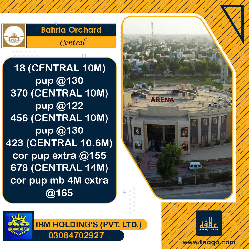 10 Marla Residential Plot for Sale in Phase 1 - Central District -  Bahria Orchard, Lahore - (BP-352525)