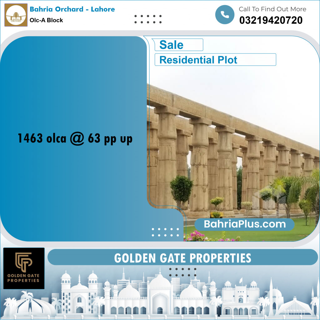 5 Marla Residential Plot for Sale in OLC-A Block -  Bahria Orchard, Lahore - (BP-352540)