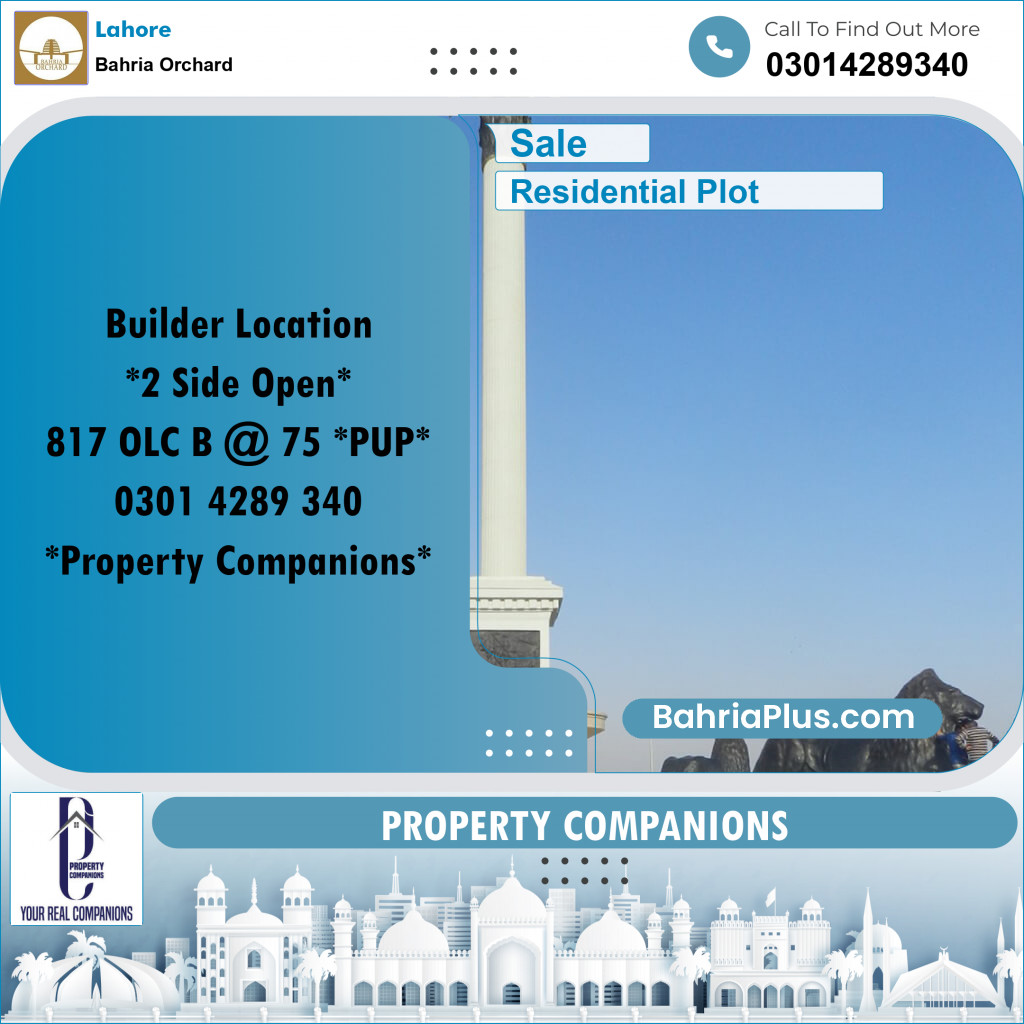 Residential Plot for Sale in Bahria Orchard, Lahore - (BP-352572)