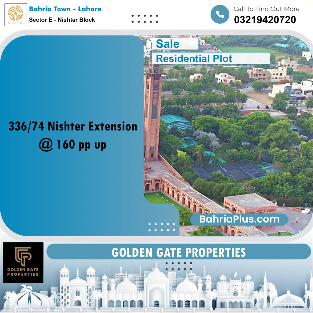 10 Marla Residential Plot for Sale in Sector E - Nishtar Block -  Bahria Town, Lahore - (BP-352606)