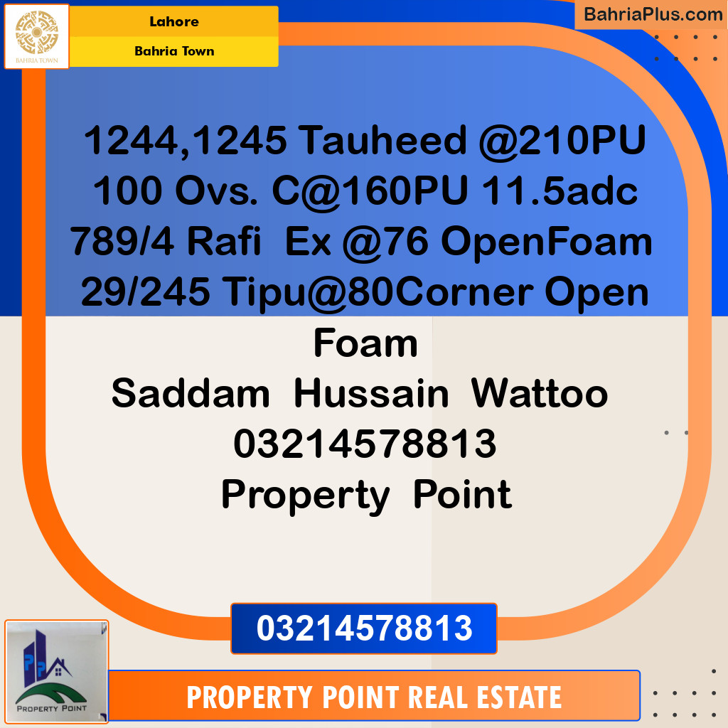 Residential Plot for Sale in Bahria Town, Lahore - (BP-352614)