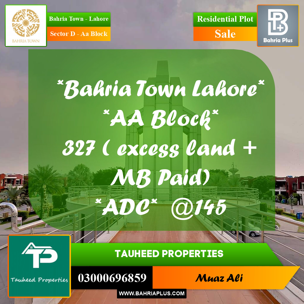 5 Marla Residential Plot for Sale in Sector D - AA Block -  Bahria Town, Lahore - (BP-352622)