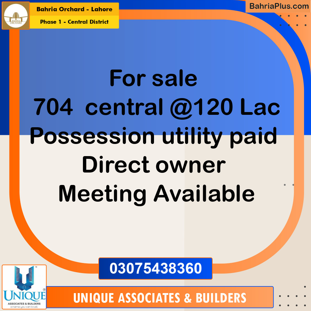10 Marla Residential Plot for Sale in Phase 1 - Central District -  Bahria Orchard, Lahore - (BP-352653)