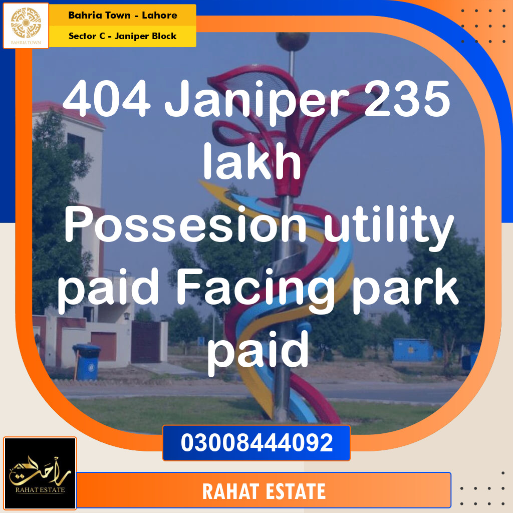 10 Marla Residential Plot for Sale in Sector C - Janiper Block -  Bahria Town, Lahore - (BP-352678)