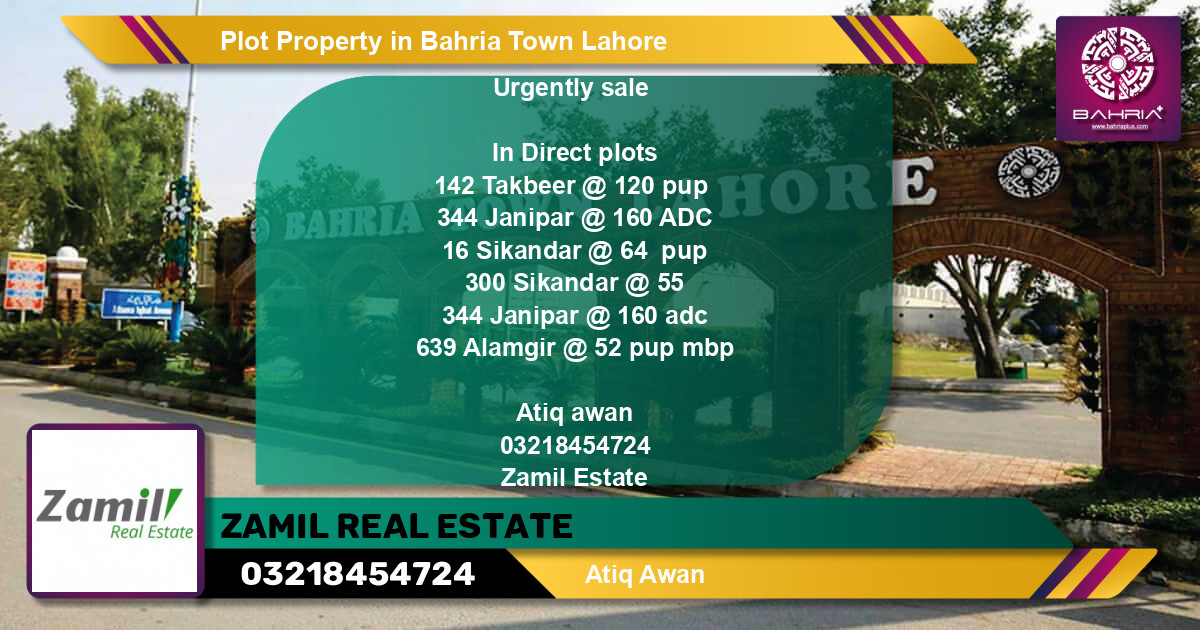 Residential Plot for Sale in Bahria Town, Lahore - (BP-35276)