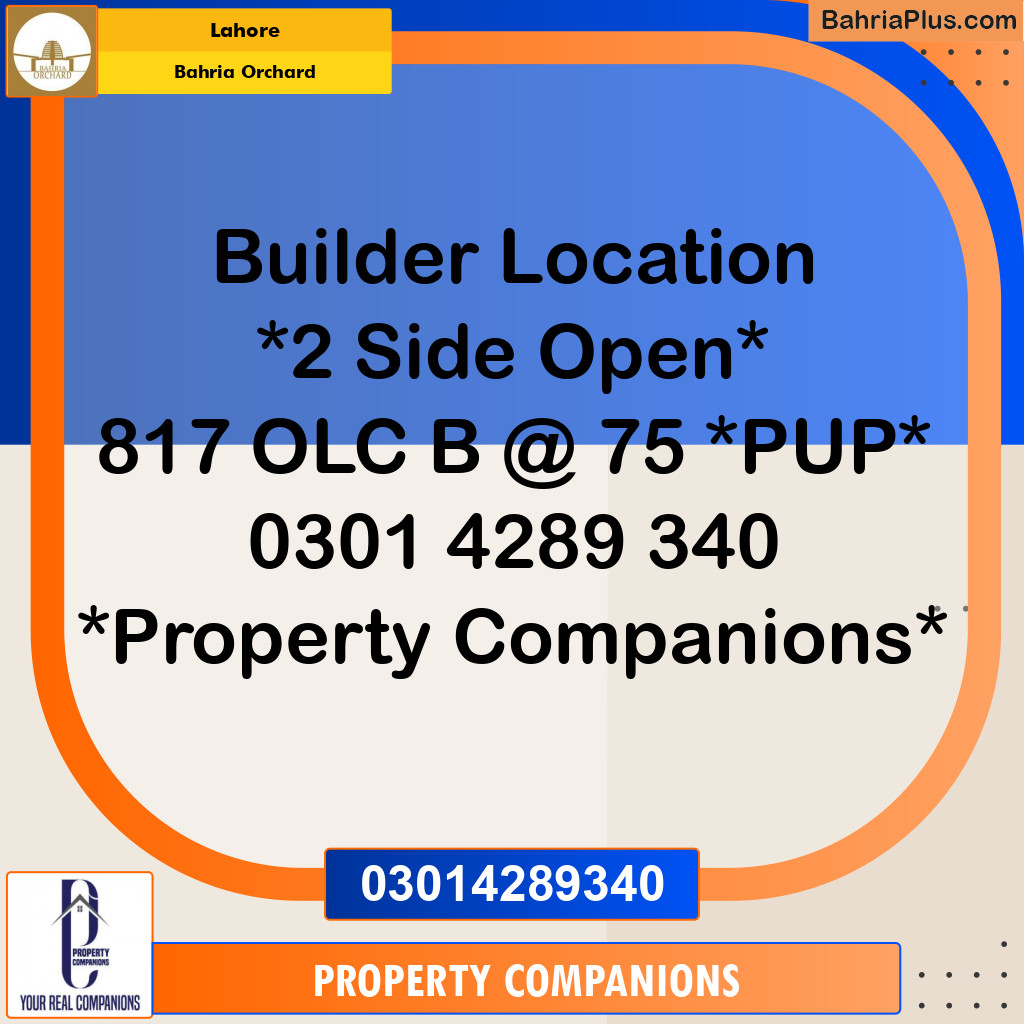 Residential Plot for Sale in Bahria Orchard, Lahore - (BP-352766)