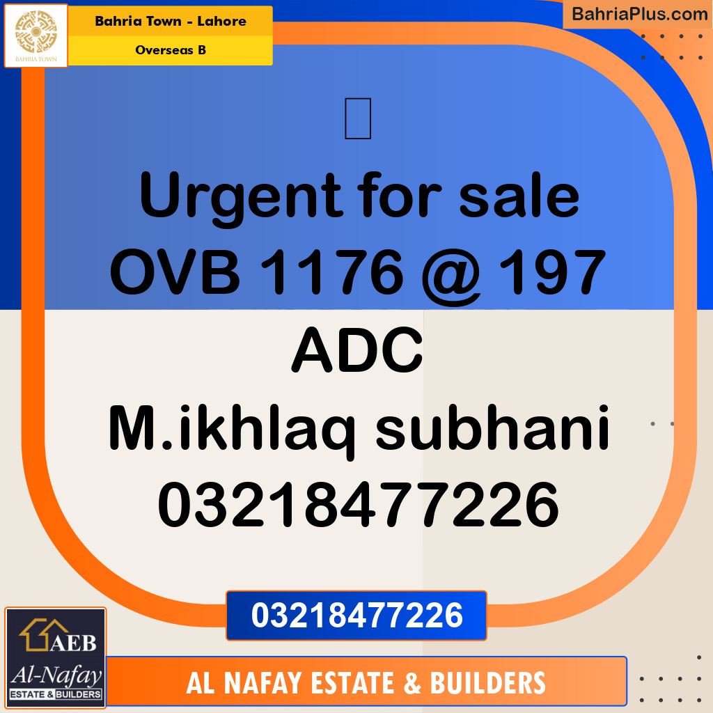 10 Marla Residential Plot for Sale in Overseas B -  Bahria Town, Lahore - (BP-352826)
