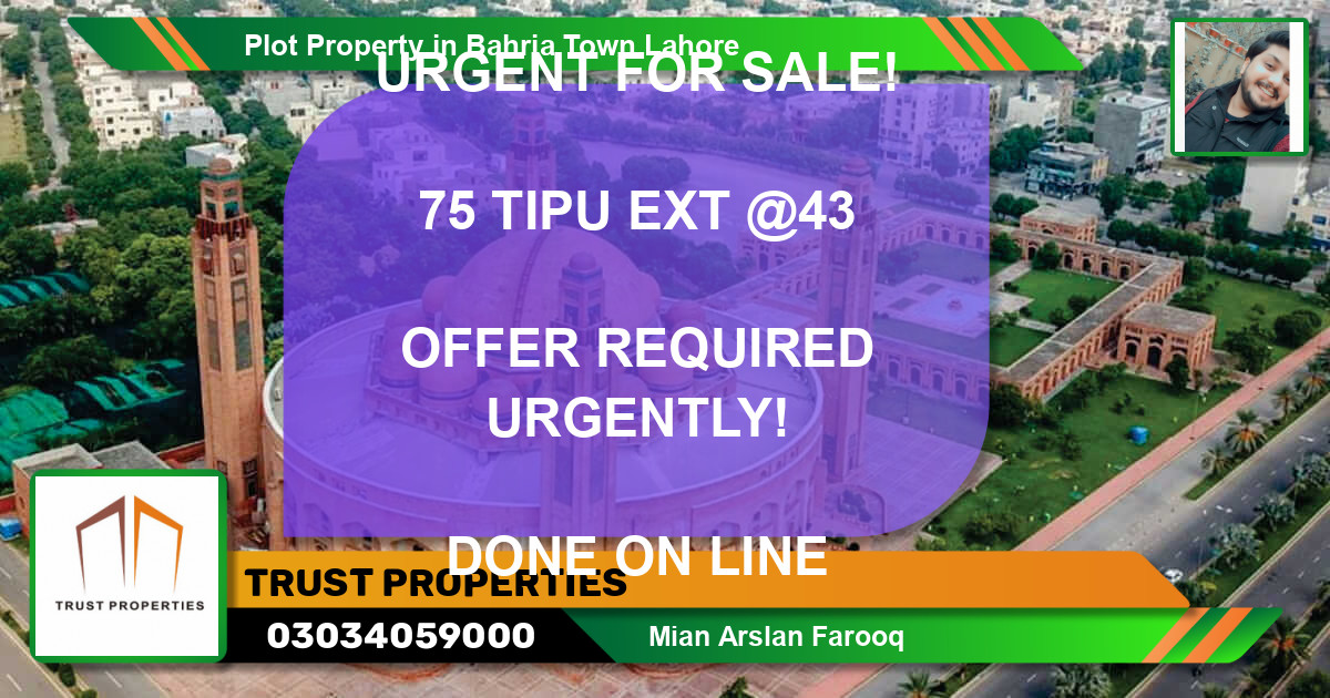 Residential Plot for Sale in Bahria Town, Lahore - (BP-35284)